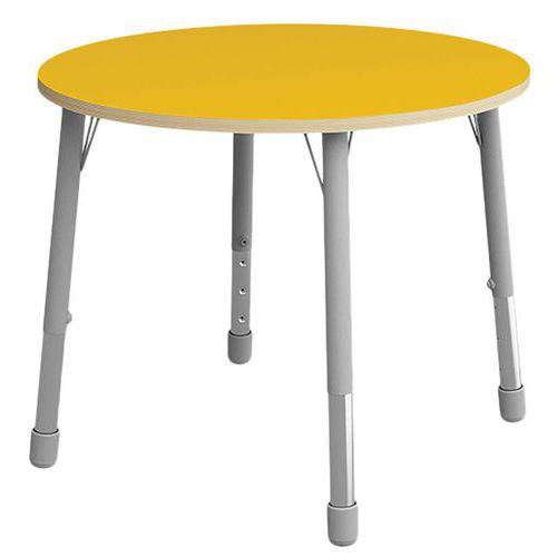 Table Eko ronde ø 100 cm réglable T1 à T3 - jaune thumbnail image 1