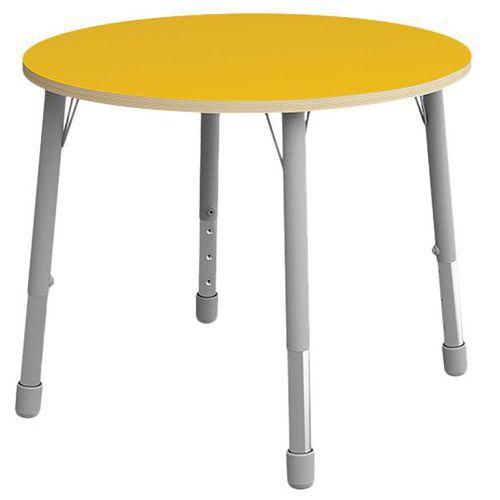 Table Eko ronde ø 100 cm réglable T3 à T6 - jaune thumbnail image 1