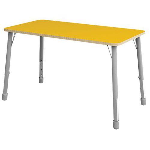 Table Eko rectangulaire 138 x 69 cm réglable T3 à T6 - jaune thumbnail image 1