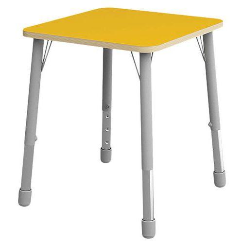 Table Eko carrée 69 x 69 cm réglable T1 à T3 - jaune thumbnail image 1