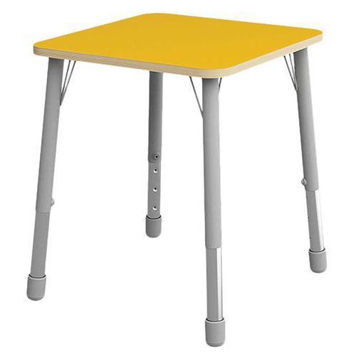 Table Eko carrée 69 x 69 cm réglable T3 à T6 - jaune thumbnail image 1