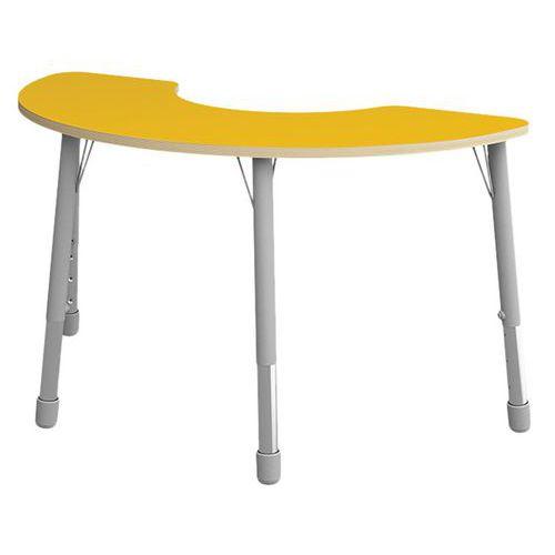 Table Eko haricot 146 x 68 cm réglable T1 à T3 - jaune thumbnail image 1