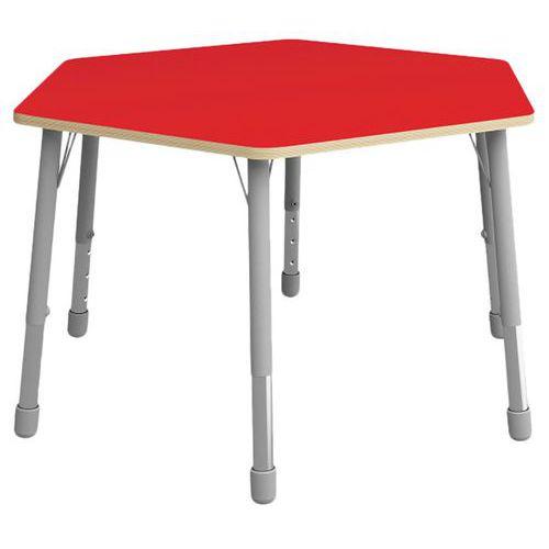 Table Eko hexagonale ø 140 cm réglable T1 à T3 - rouge thumbnail image 1
