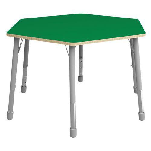 Table Eko hexagonale ø 140 cm réglable T1 à T3 - vert thumbnail image 1