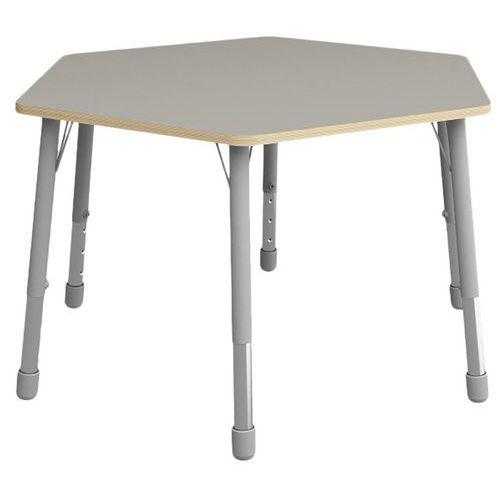 Table Eko hexagonale ø 140 cm réglable T1 à T3 - gris thumbnail image 1