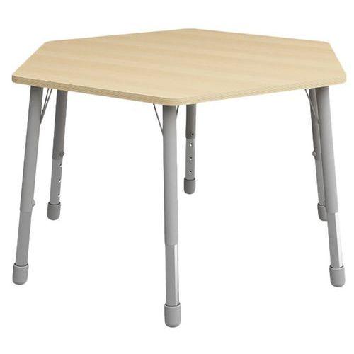 Table Eko hexagonale ø 140 cm réglable T1 à T3 - hêtre thumbnail image 1