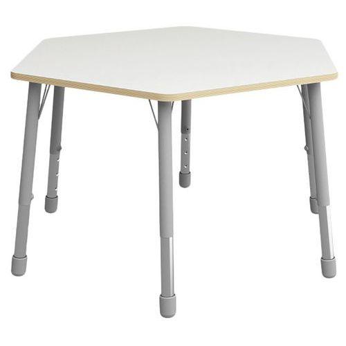 Table Eko hexagonale ø 140 cm réglable T3 à T6 - blanc thumbnail image 1