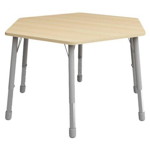Table Eko hexagonale ø 140 cm réglable T3 à T6 - hêtre thumbnail image 1