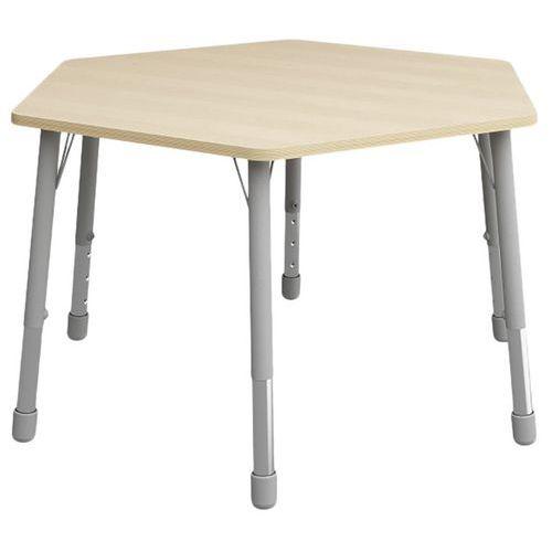 Table Eko hexagonale ø 140 cm réglable T3 à T6 - bouleau thumbnail image 1