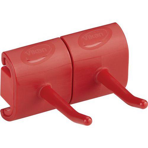 Lot de 5 Support mural hygiénique - Double crochet - 8,3cm - Rouge thumbnail image 1