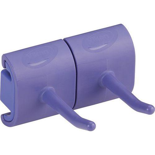 Lot de 5 Support mural hygiénique - Double crochet - 8,3cm - Violet thumbnail image 1