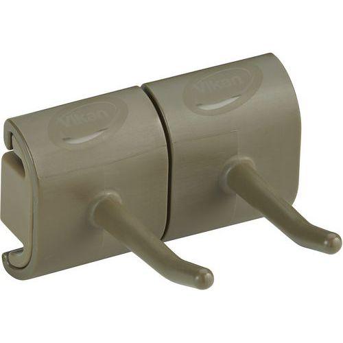 Lot de 5 Support mural hygiénique - Double crochet - 8,3cm - Marron thumbnail image 1