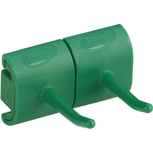 Lot de 5 Support mural hygiénique - Double crochet - 8,3cm - Vert thumbnail image 1