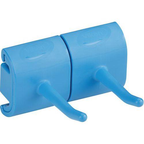 Lot de 5 Support mural hygiénique - Double crochet - 8,3cm - Bleu thumbnail image 1