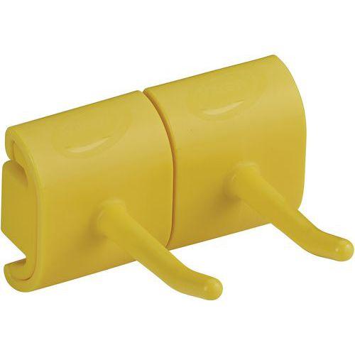 Lot de 5 Support mural hygiénique - Double crochet - 8,3cm - Jaune thumbnail image 1