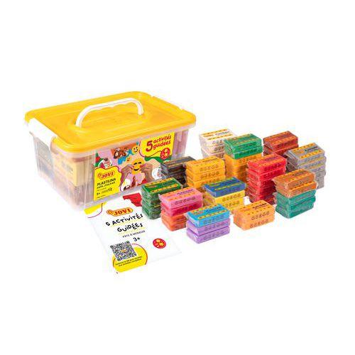 Illustration de : Valisette collective de pâte à modeler plastina - Jovi