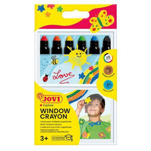 Illustration de : Boîte 6 craies decor glass - Jovi