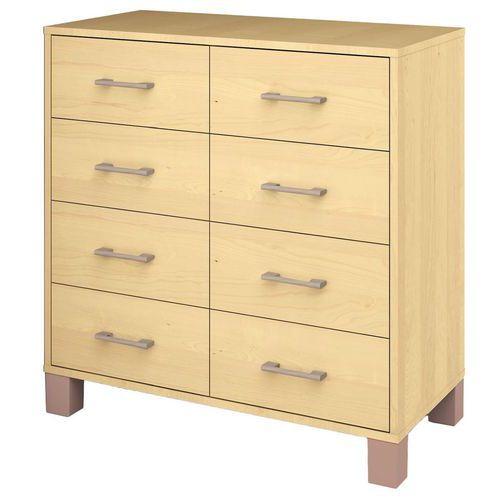 Armoire basse Confetti avec pieds et 8 tiroirs bouleau/bouleau thumbnail image 1