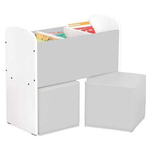 Bac à livres et poufs Confetti bouleau/gris thumbnail image 1