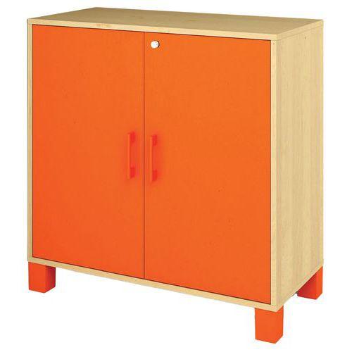 Armoire basse Confetti avec pieds 2 portes à clé thumbnail image 1