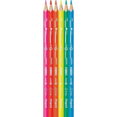 Illustration de : Pochette 6 crayons de couleur néon - Maped