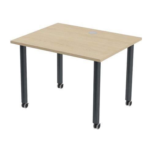 Table Tubo roulettes 100 x 80 cm Chêne Anthracite thumbnail image 1