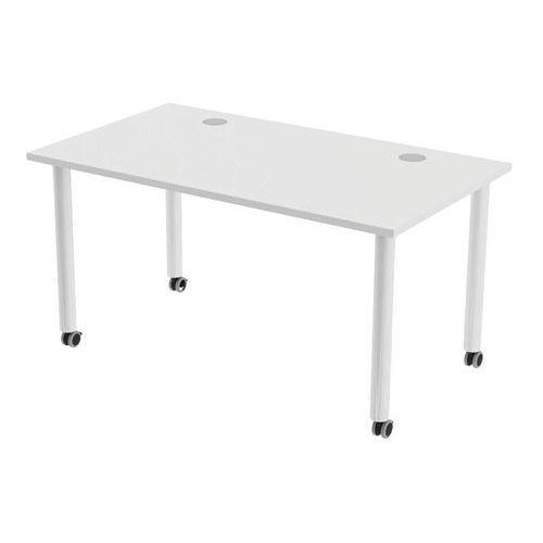 Table Tubo roulettes 140 x 80 cm Blanc Blanc thumbnail image 1