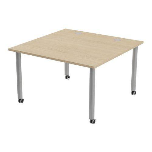 Table Tubo roulettes 120 x 120 cm Chêne Alu thumbnail image 1