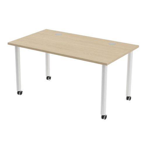 Table de réunion Tubo à roulettes 140 x 80 cm thumbnail image 1