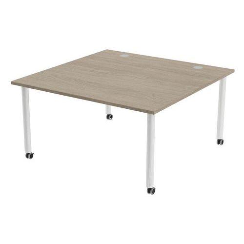 Illustration de : Table de réunion Tubo à roulettes 140 x 140 cm