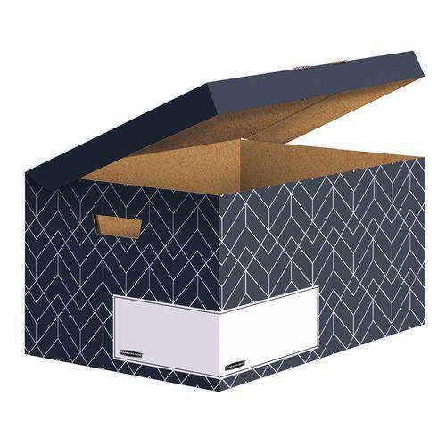 5 Conteneur pour boîte d'archive Flip Top Déco Bleu nuit - Bankers Box thumbnail image 1