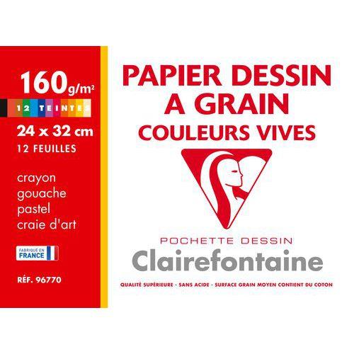 Pochette Dessin à Grain Couleur 12 feuilles 24x32cm 160g thumbnail image 1