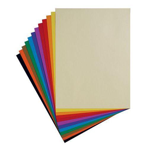 Illustration de : Pochette dessin à grain couleur 12 feuilles 160g - Clairefontaine