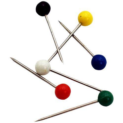 Illustration de : Boite de 50 épingles de signalisation tête ronde - Wonday