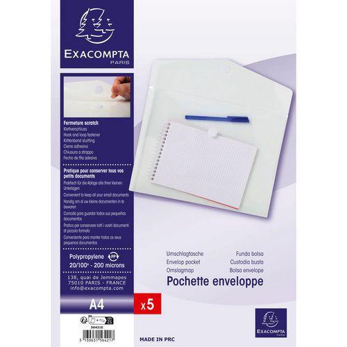 Illustration de : Pochette enveloppe scratch A4 PP transparent - Exacompta