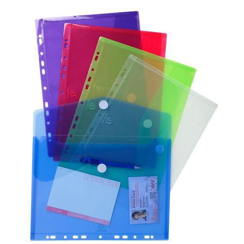 Pochettes enveloppes perforées A4 PP Assorties (lot de 5) thumbnail image 1