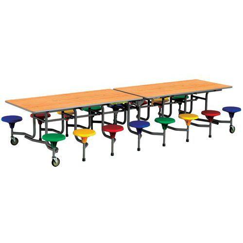 Table mobile Solution  junior rectangulaire 16 sièges L305cm T3 Erable/multic thumbnail image 1