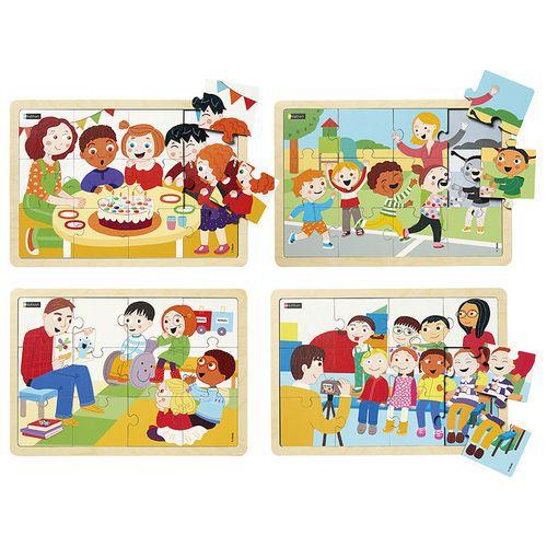 Illustration de : Les bons moments de l'école - Lot de 4 puzzles - Nathan