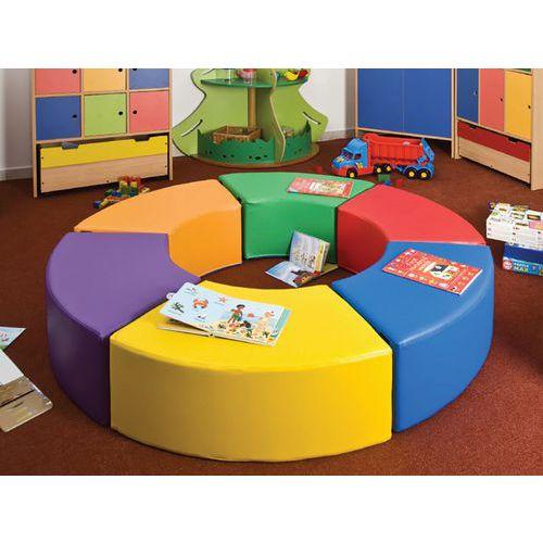 Illustration de : Siège en mousse circulaire 6 éléments - arc en ciel