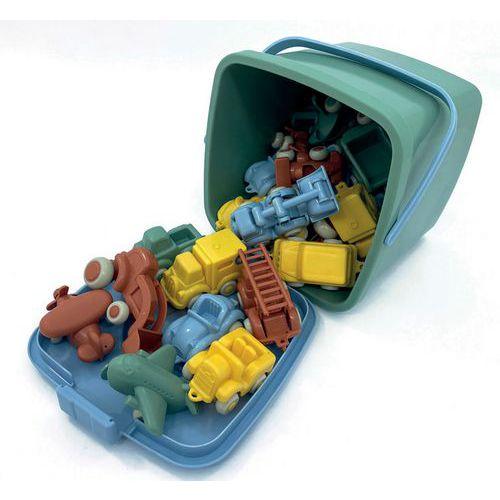 Illustration de : Seau 30 mini véhicules - Viking Toys