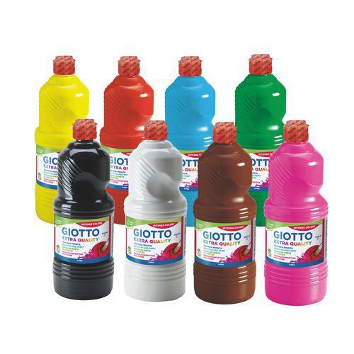 Illustration de : Assortiment 8 flacons 1 litre gouache - Giotto