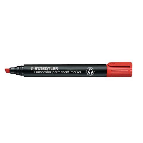 Marqueur permanent pointe biseautée Staedtler - rouge thumbnail image 1