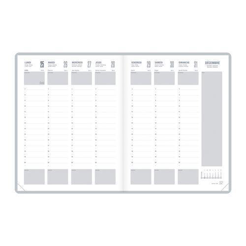 Illustration de : Agenda semainier 21 x 27 cm 1 semaine sur 2 pages - Lecas