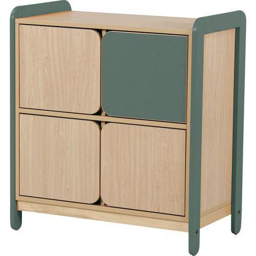 Meuble colonnes + portes Lili 2 col/4 portes Ht 98 cm kaki thumbnail image 1