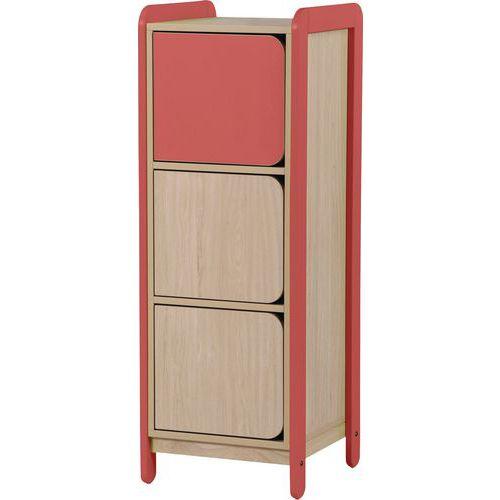 Meuble colonnes av portes Lili 1 colonne/3 portes Ht 137cm corail thumbnail image 1