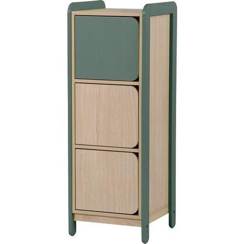 Meuble colonnes avec portes Lili 1 col/3 portes Ht 137 cm kaki thumbnail image 1