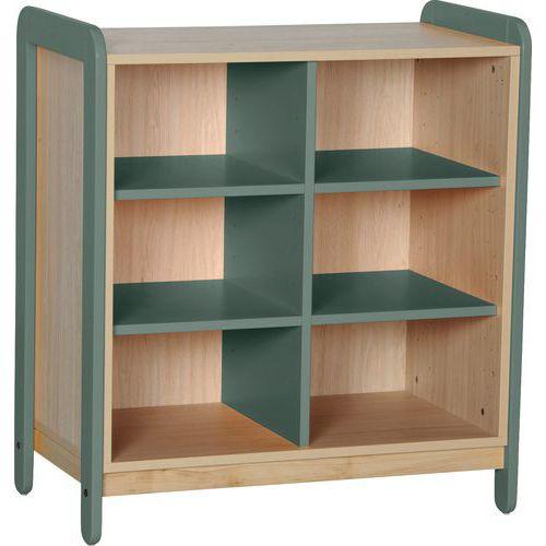 Meuble colonnes + niches Lili 2 col/6cases Ht 98 cm kaki thumbnail image 1