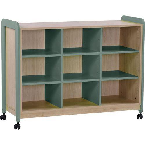 Illustration de : Meuble Lili 3 colonnes 9 niches + roulettes