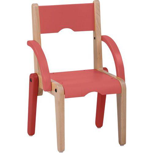 Fauteuil Lili T1 assise/accoudoir corail pied hêtre thumbnail image 1