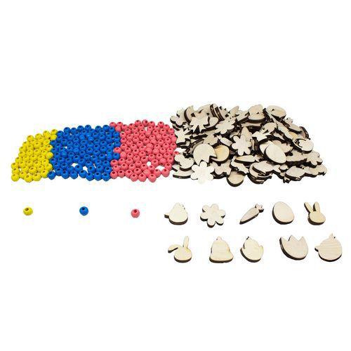 Sachet 300 perles bois rondes & fantaisies thème Pâques thumbnail image 1